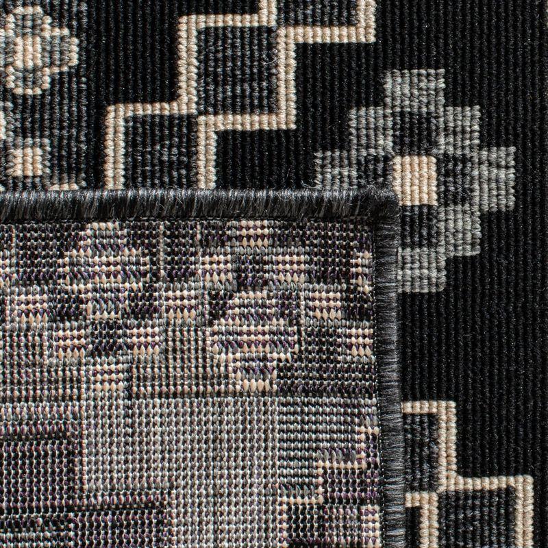 Veranda VER095 Power Loomed Indoor/Outdoor Area Rug - Black/Beige - 5'3"x7'7" - Safavieh.