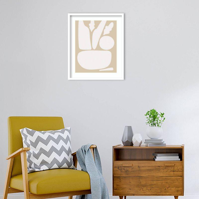 21" x 25" Zen Botanical Rock Neutral by The Creative Bunch Studio: Amanti Art Giclee Print, Hardwood Frame