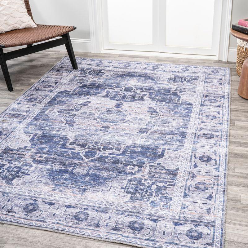 Alanya Ornate Medallion Washable Area Rug - JONATHAN Y