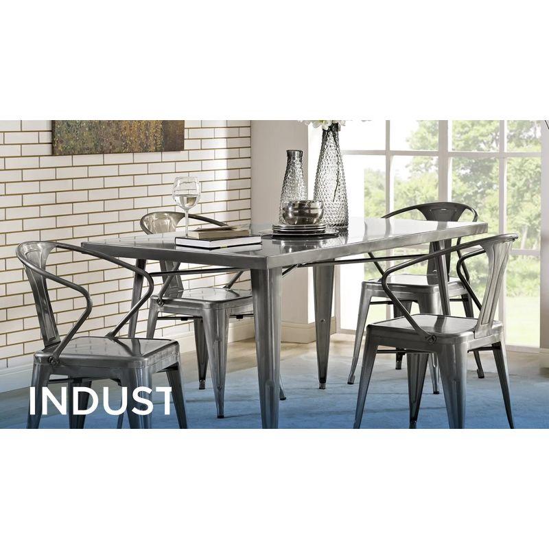 Urban Gunmetal Grey 59.5" Steel Square Dining Table