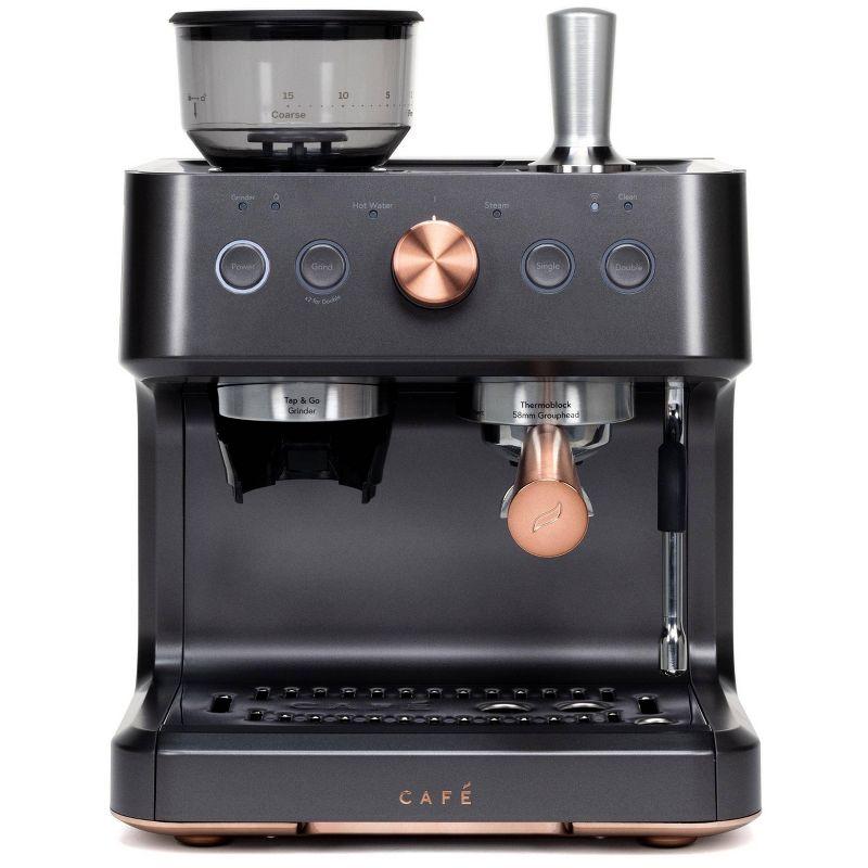 CAFE Bellissimo Semi-Automatic Espresso Machine + Frother Matte Black: GE Appliances, Espresso Maker with Grinder, 2.5L Capacity