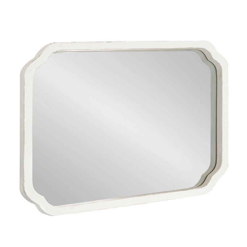 Kate & Laurel All Things Decor 18"x24" Marston Farmhouse Rectangle Wall Mirror White: No Assembly, Wood Frame, Wall Mount