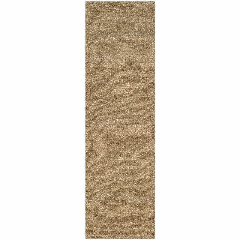 Natural Handwoven Seagrass and Cotton Runner Rug