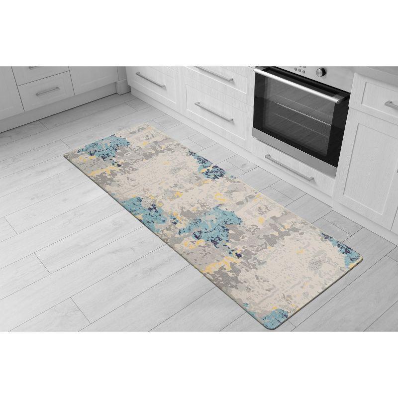 Cream Abstract Anti-Fatigue Standing Mat with Rubber Backing