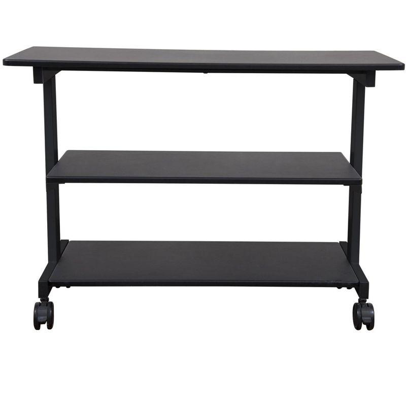 Stand Up Desk Store 3-Shelf Rolling Desk Return Side Desk Organizer and Bookcase on Wheels