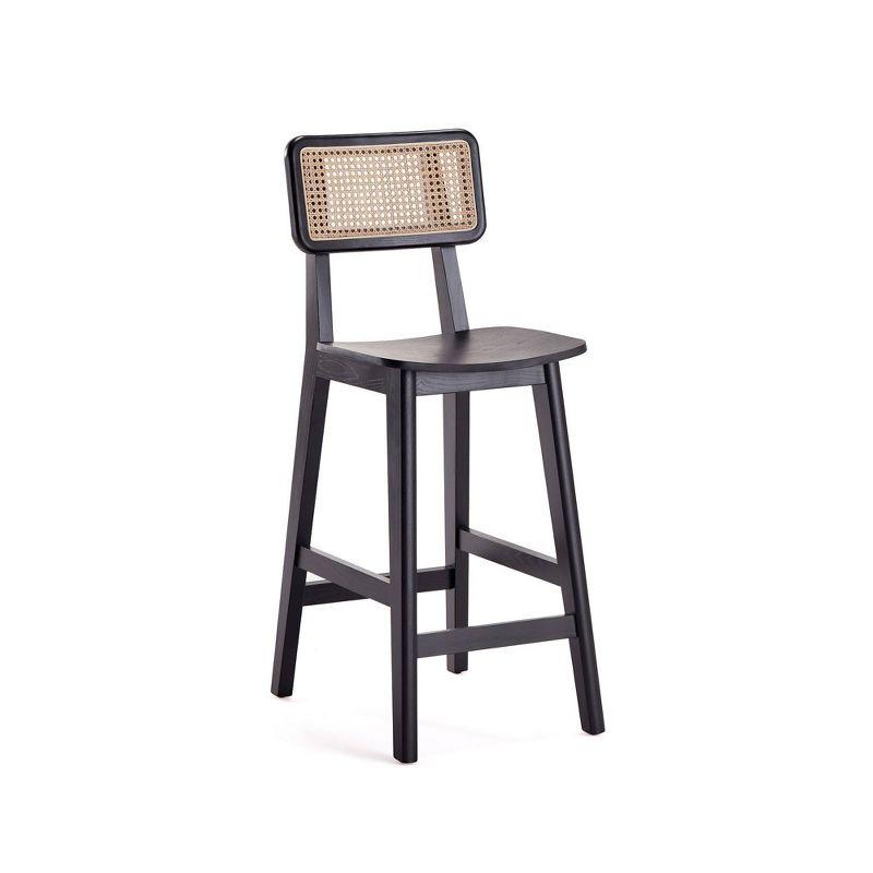 Ash Wood Black and Natural Cane Dining Chair