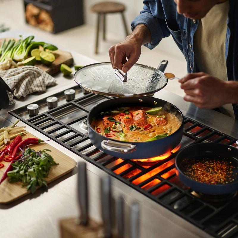 Joseph Joseph Space Ceramic Non-Stick 3.8 Qt. Sauté Pan with Folding Handle and Lid