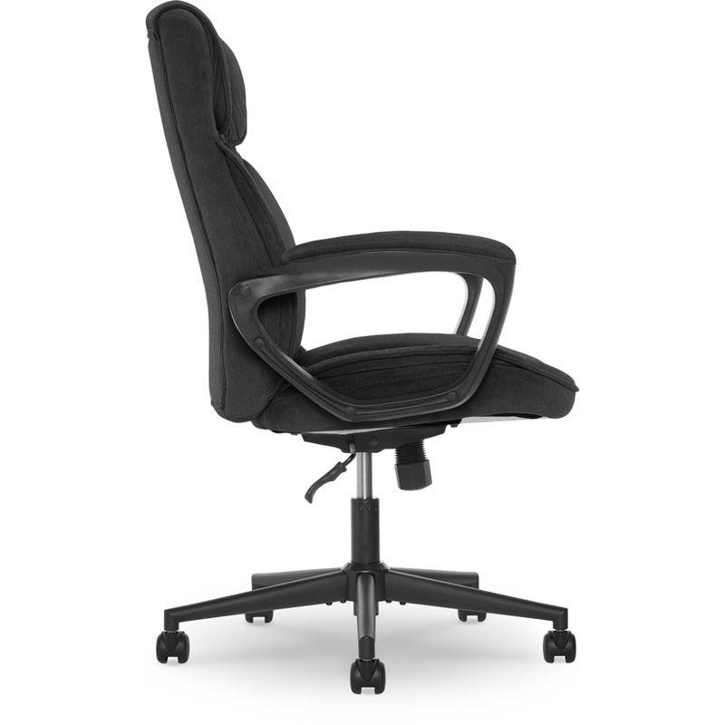 ErgoFlex Black Twill Executive Office Chair with Lumbar Support