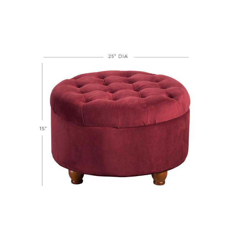 Large Round Button Tufted Storage Ottoman - HomePop