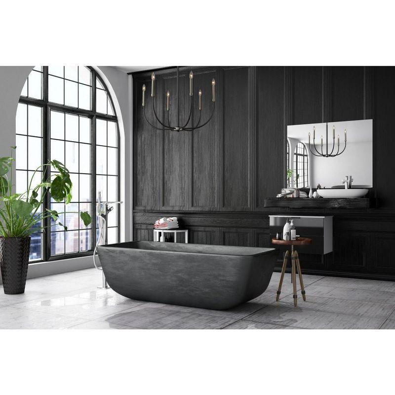 Z-Lite Haylie 6 - Light Chandelier in  Matte Black/Brushed Nickel