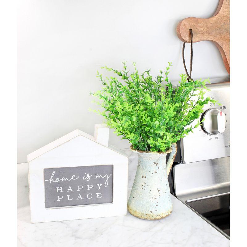 Cornucopia Brands Artificial Shrubs, 8pk; Faux Plastic Leafy Greenery Imitation Boxwood Plants, Indoor/Outdoor