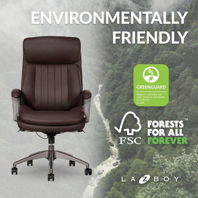 La-Z-Boy La-Z-Boy® Nova Executive Office Chair, Patented AIR Ergonomic Support Technology®, High-Back Premium Comfort & Support, Vegan PU Leather