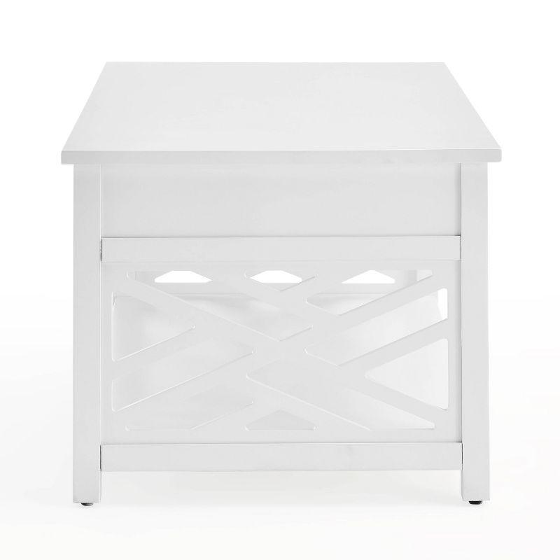 Alaterre Furniture 36" Middlebury Coffee Table with Drawer and 2 End Tables with Tray Shelf White: Mid-Century Modern, Wood Frame