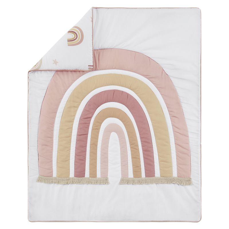 Sweet Jojo Designs Girl Baby Crib Bedding Set - Boho Rainbow Collection 4pc