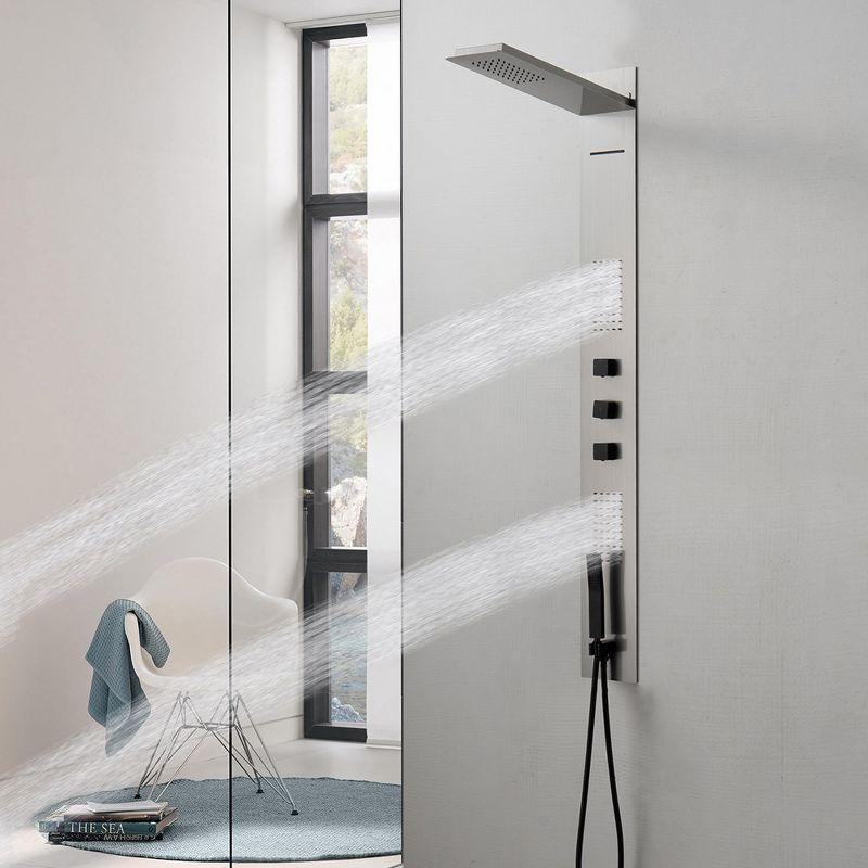 BWE 4-Jet Rainfall Shower Panel System with Rainfall Shower Head and Shower Wand