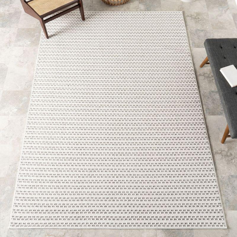 Havanah Cream Geometric 4' x 6' Synthetic Area Rug