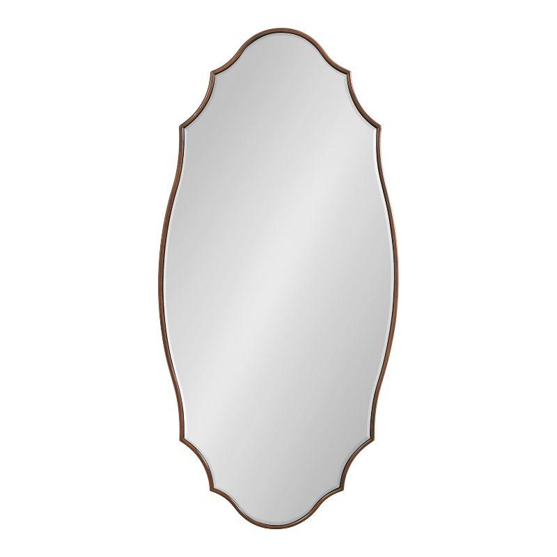 Kate and Laurel Leanna Scalloped Oval Wall Mirror, 20x42, Bronze