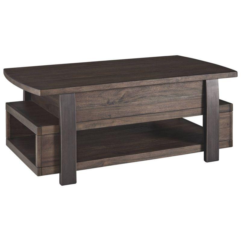 Vailbry Lift Top Cocktail Table Brown - Signature Design by Ashley: UPC 024052498875, Open Shelf, Faux Metal Legs