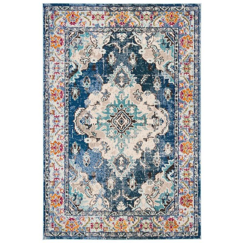 Monaco MNC243 Power Loomed Indoor Area Rug - Navy/Light Blue - 5'1"x7'7" - Safavieh