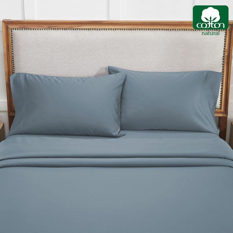 Luxury Pillowcase Set - 800 Thread Count Cotton Sateen, Soft Pillowcases by California Design Den - Pastel Blue - Steel, Standard/Queen Pillowcases