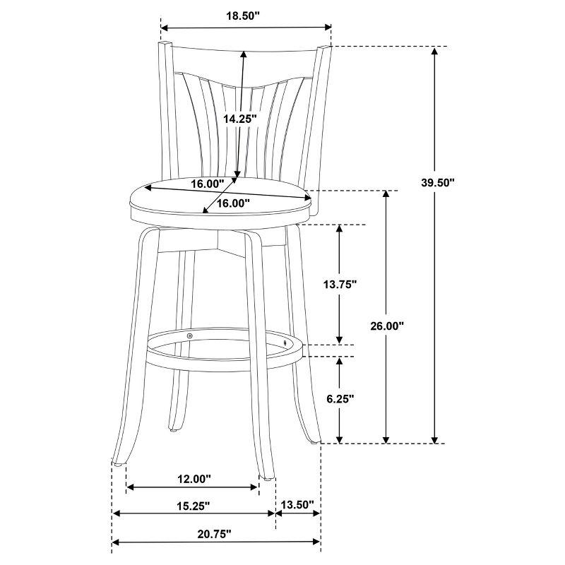 Coaster Home Furnishings Lambert Counter Height Swivel Bar Stool with Upholstered Seat Dark Cherry