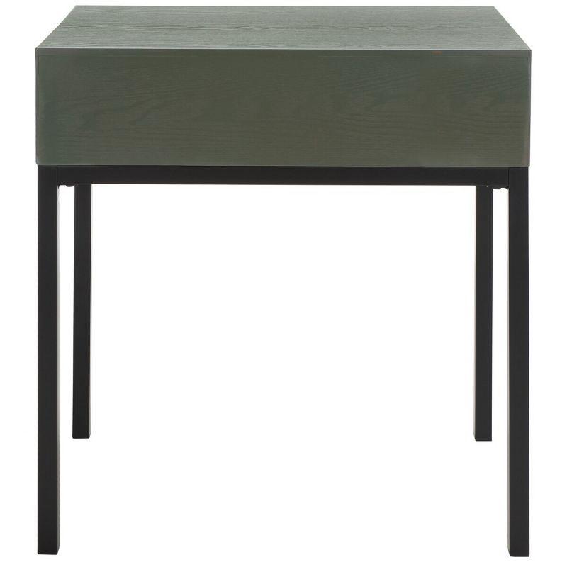 Adena 24" Gray Wood and Metal Rectangular End Table with Storage