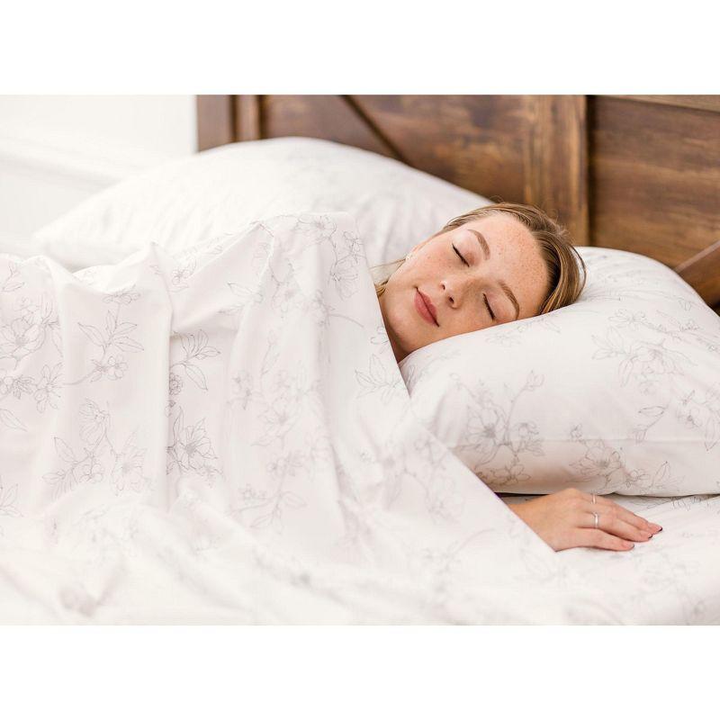 Chanasya Floral Microfiber Percale Sheet Set