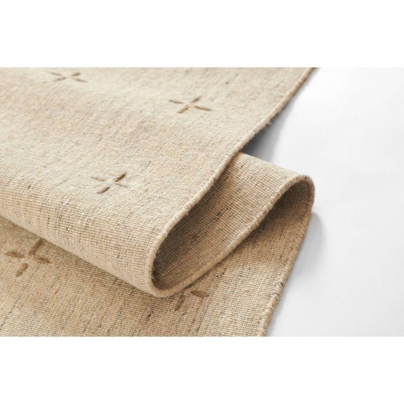 Momeni 2'3"x8' Oliver Cross Handloomed Runner Rug Natural: Geometric Wool & Polyester, Low Pile, Indoor Use