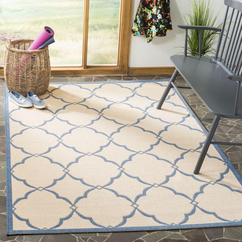 Linden LND125 Power Loomed Area Rug - Cream/Blue - 5'3"x7'6" - Safavieh