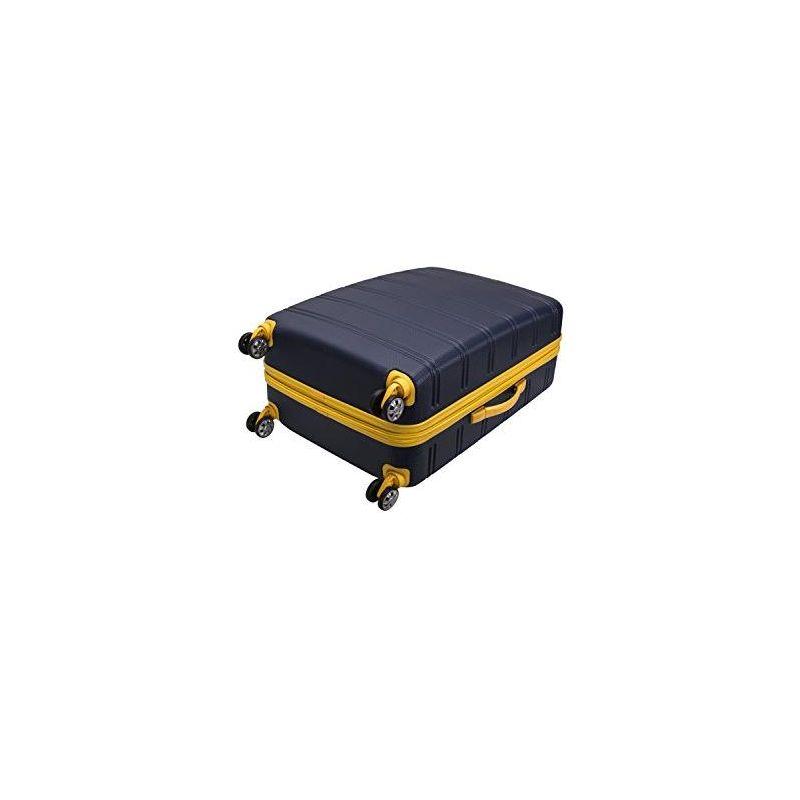 Rockland Melbourne Hardside Expandable Luggage with Spinner Wheels Navy Checked Large 28"
