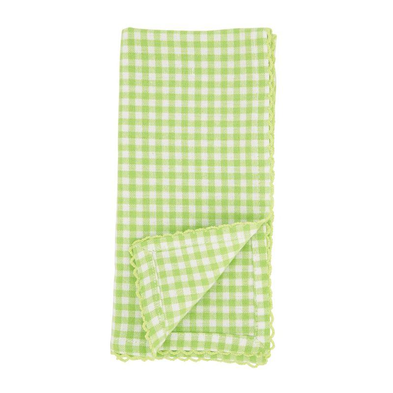 Saro Lifestyle Table Napkins With Gingham Design, Green, (Set of 4 pcs)