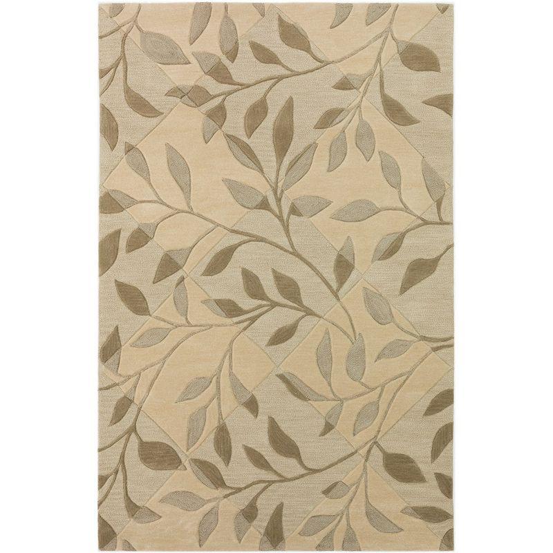 Ivory Tufted Synthetic Rectangular Area Rug 3'6" x 5'6"