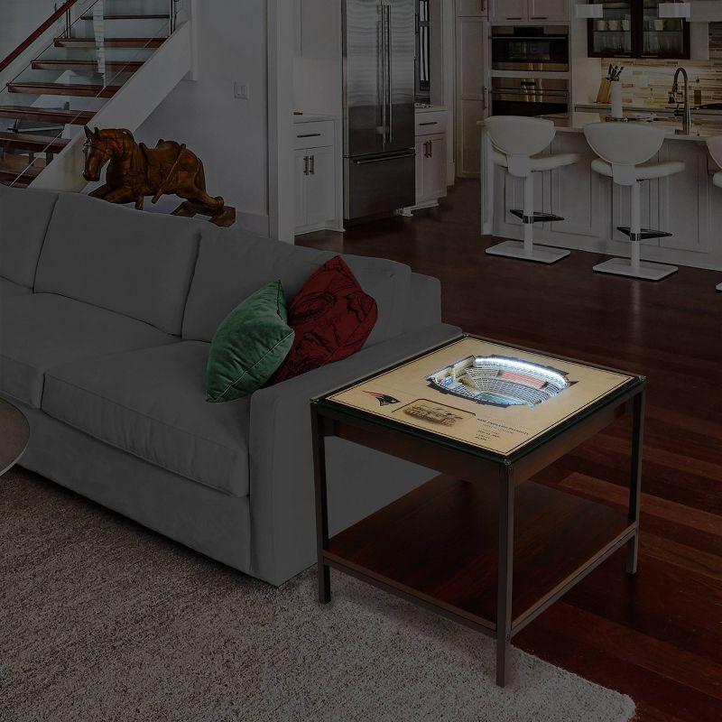 Patriots Stadium-Inspired 3D Lighted Wooden End Table