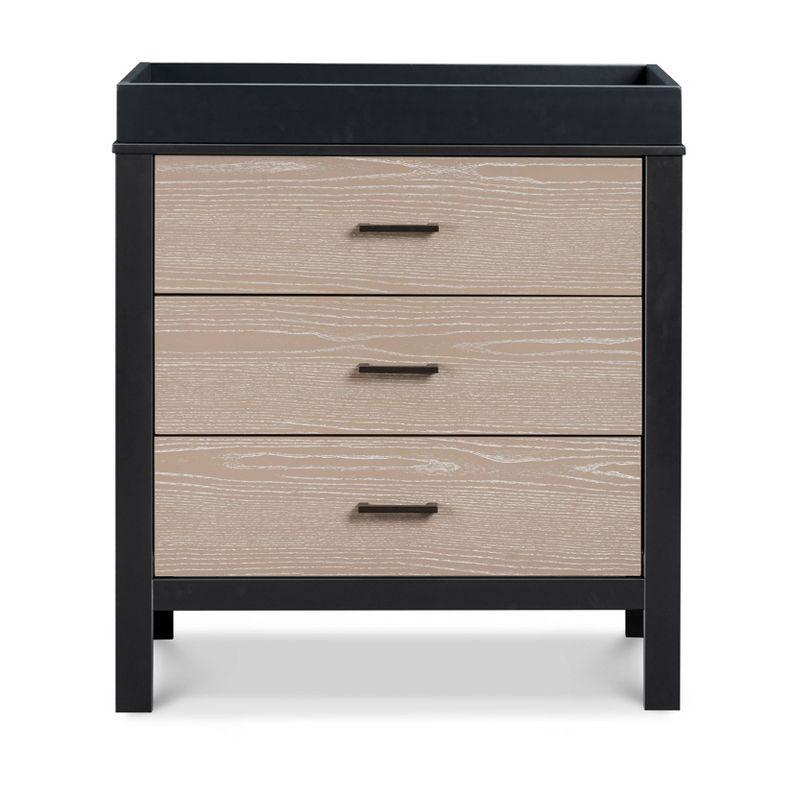 Modern Farmhouse Black and Coastwood 3-Drawer Nursery Dresser