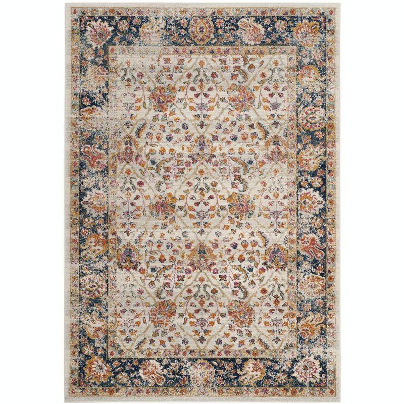 Metro-Mod Chic Blue Rectangular Hand-Knotted Cotton Area Rug