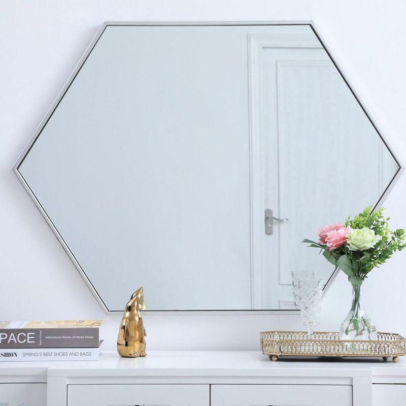 Contemporary Silver Rectangular Wood Wall Mirror