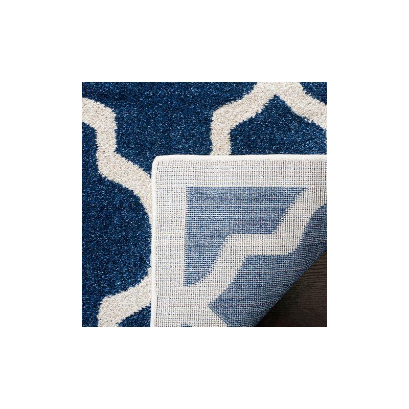 Amherst AMT420 Power Loomed Indoor Runner Rug - Navy/Beige - 2'3"x11' - Safavieh