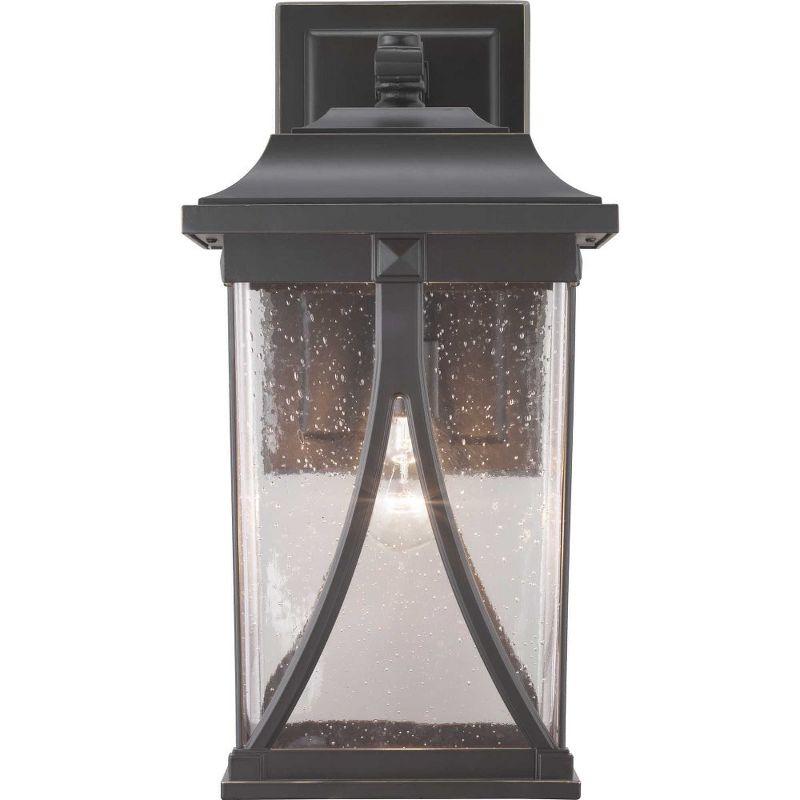 Progress Lighting Abbott 1-Light Outdoor Wall Lantern in Antique Pewter with Seeded Glass Shade