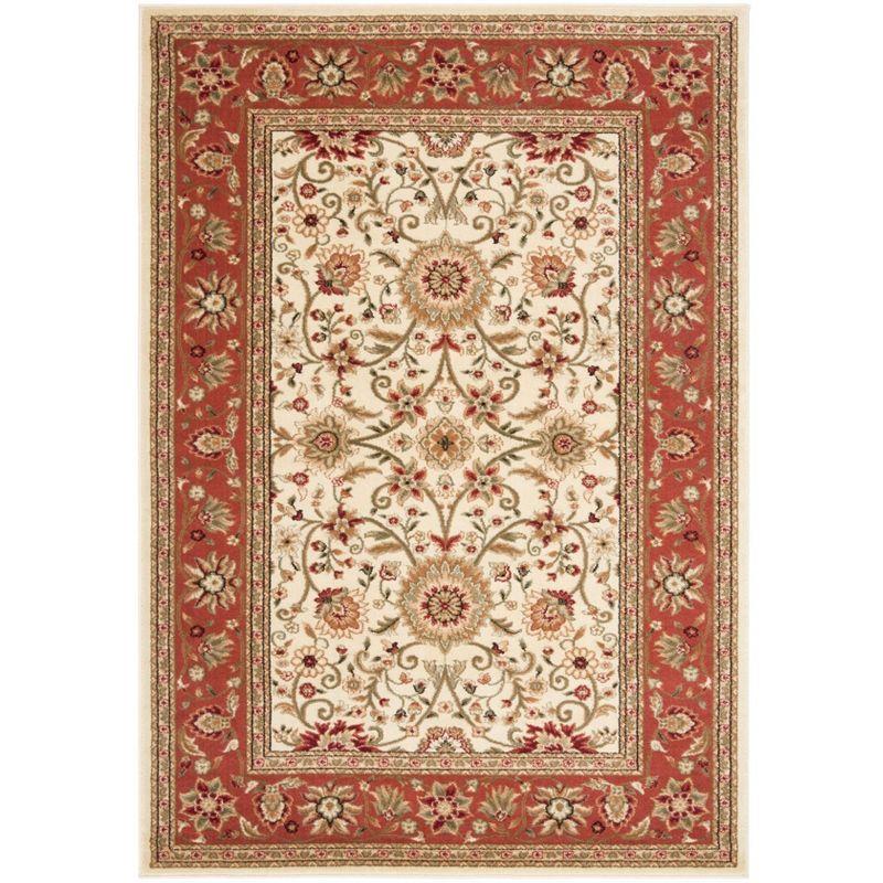 Lyndhurst LNH212 Power Loomed Area Rug - Ivory/Rust - 4'x6' - Safavieh
