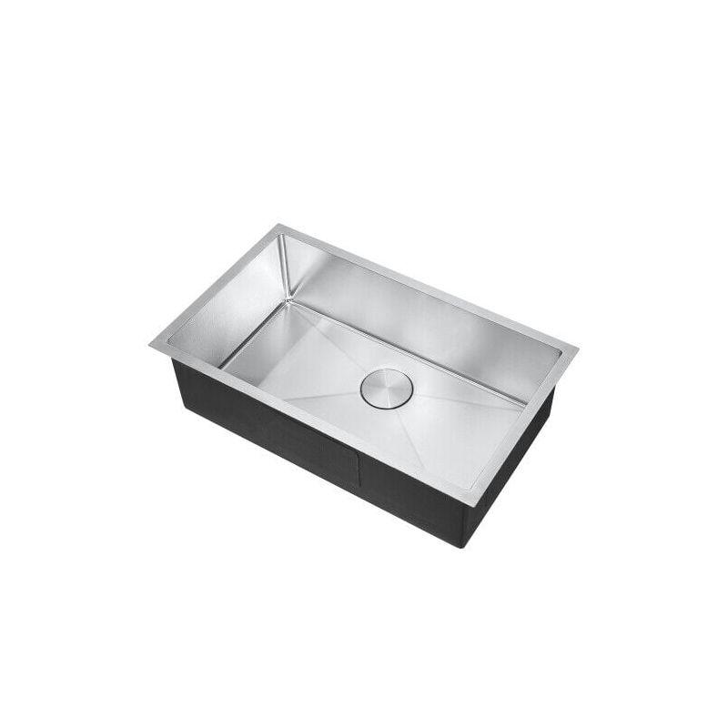 Bronstarz Stainless Steel Single Basin Undermount Kitchen Sink with Faucet - 30 inch,