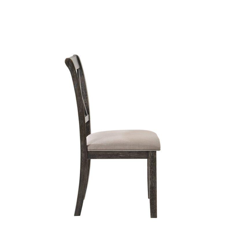 Set of 2 20" Claudia Fabric Dining Chairs Weathered Gray - Acme Furniture