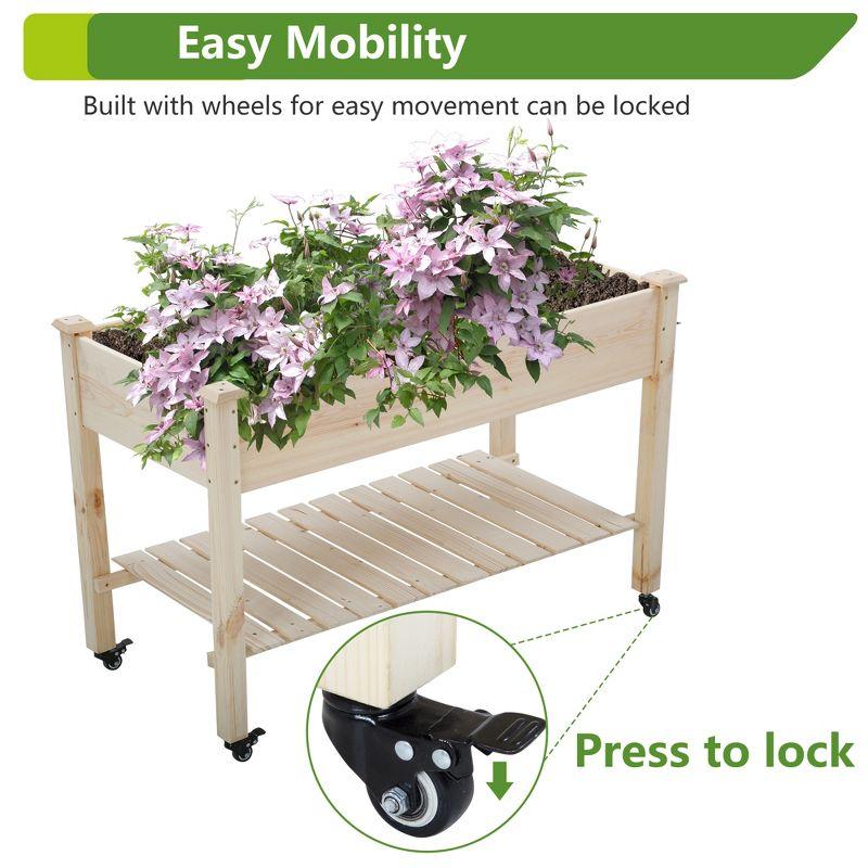 FDW Raised Garden Bed, Wood Planter Box Outdoor and Indoor Planter Box Garden Grow Box Patio Gardening Planter Box for Vegetable Flower,Nature