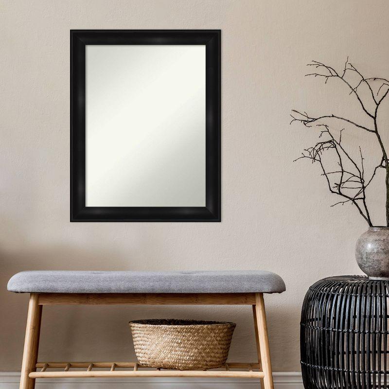 22" x 28" Non-Beveled Grand Narrow Bathroom Wall Mirror Black - Amanti Art: Modern Rectangle, Wall Mount, Polystyrene Frame