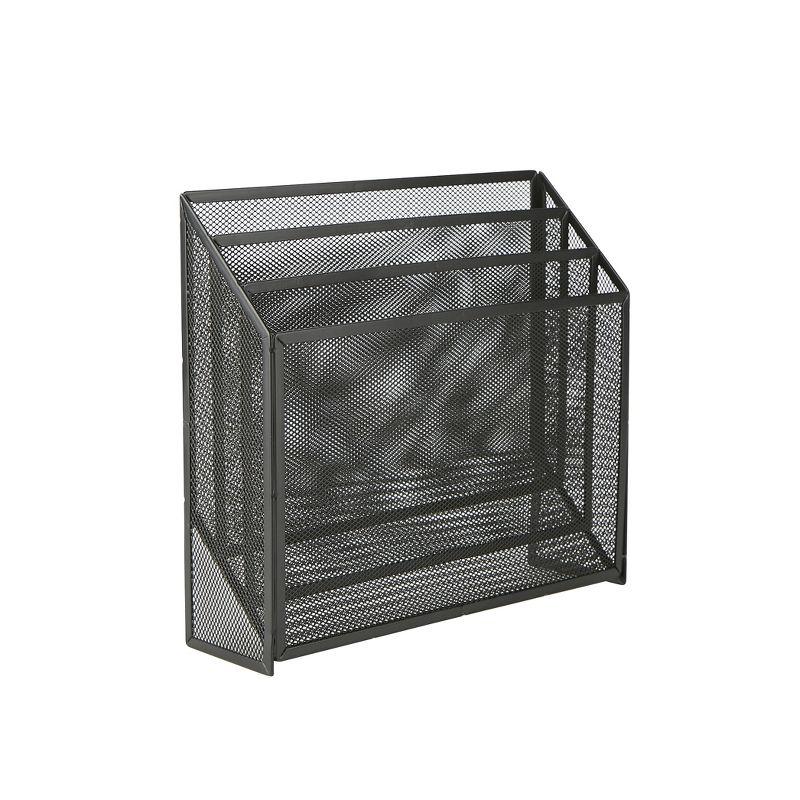 Mind Reader Vertical File Storage, Desktop Organizer, Workspace, Office, Metal Mesh, 12.5"L x 3.75"W x 11.5"H