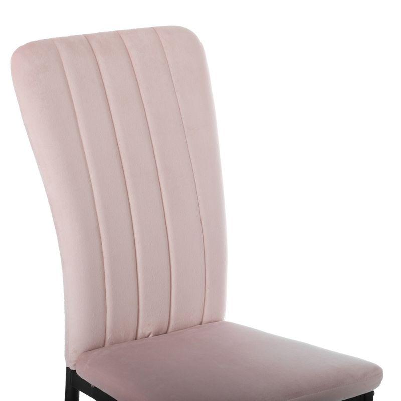 Elegant Beige Velvet Upholstered Metal Side Chair