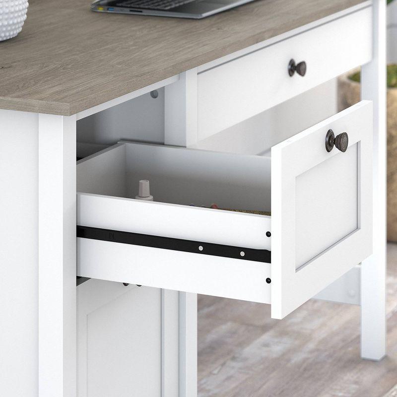 54W Mayfield Computer Desk with Drawers Shiplap Gray/Pure White - Bush Furniture: Home Office Workstation