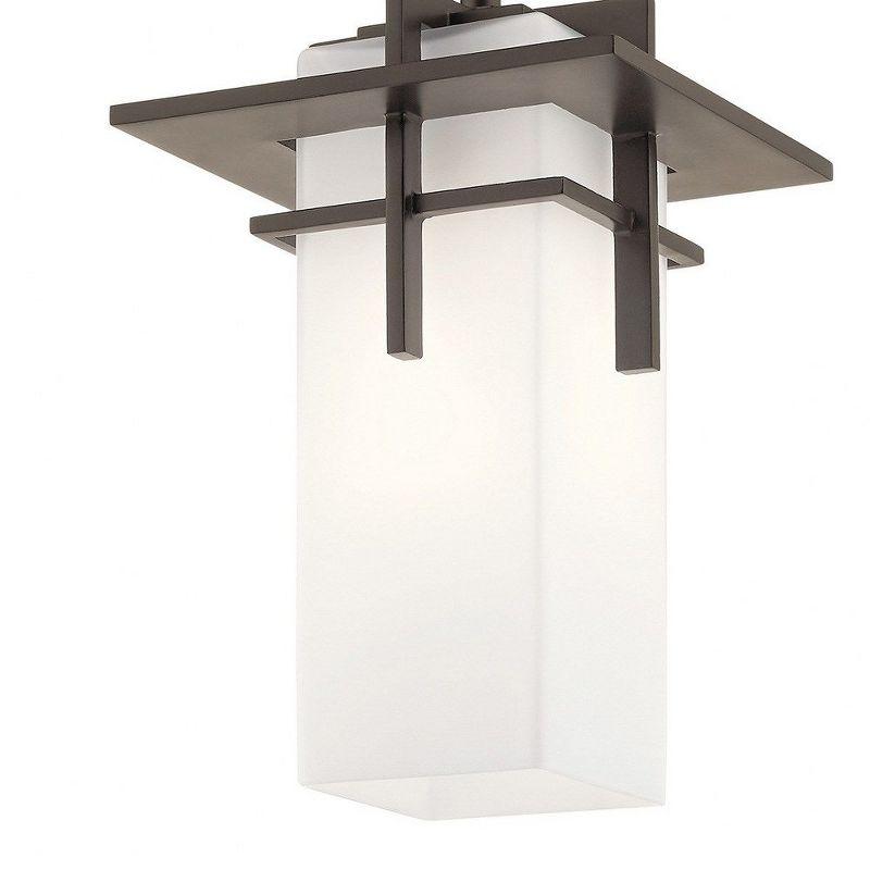 Caterham 10" 1 Light Outdoor Pendant with Satin Etched Cased Opal Glass in Olde Bronze®