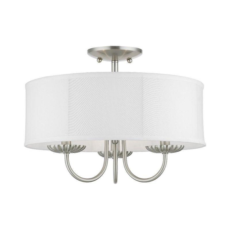 Livex Lighting Brookdale 3 - Light Semi-Flush Mount in  Brushed Nickel