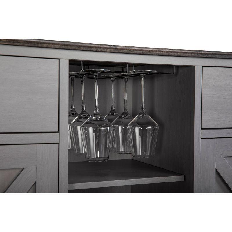 47" Wood Bar Cabinet with Brushed Nickel Knobs - Home Essentials