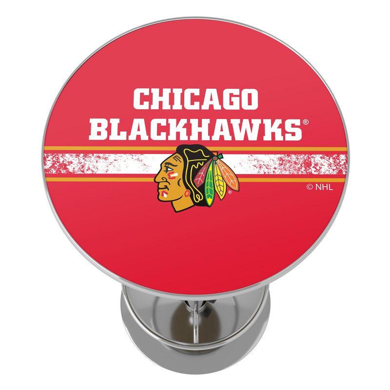 27'' Light Wood & Metal Chicago Blackhawks Retro Bar Table